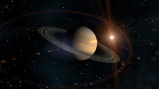 Saturn star background sun lensflare - planet free wallpaper for desktop