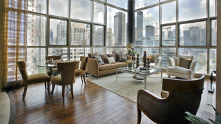 Living room city view windows - natural free wallpaper for desktop