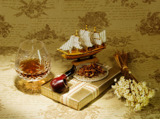 Wine bottle glass table ship - a bottle of wine and a glass of wine free wallpaper