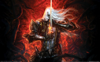 Armor sword demon flames fantasy - flame behind free wallpaper