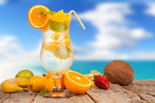 Orange juice glass fruit summer - a glass free wallpaper