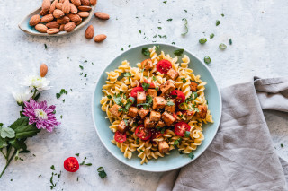 Pasta nuts cherry tomatoes table - bernie d’andrea free wallpaper