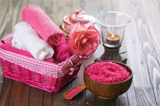 Pink basket bowl candle rose - a bowl free wallpaper