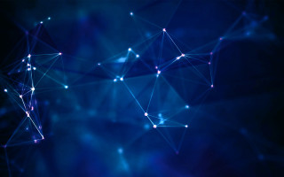 Blue lines dots night sky - line and dots free wallpaper