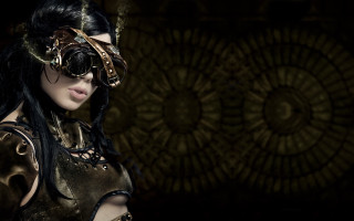 Gothic cyberpunk steampunk mask dress - steampunk free wallpaper