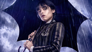 Gothic woman rain umbrella clouds - the background and a sky in the background free wallpaper