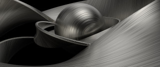 Metal silver bauhaus raytraced space - cinema 4 d free wallpaper
