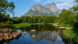 Mountain reflection forest lake nature - carlhenning pedersen free wallpaper