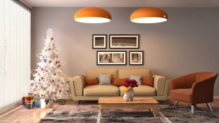 Livingroom christmastree coffeetable vase couch - a coffee table free wallpaper