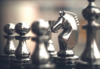 Silver chess horse raytraced blurry - a horse free wallpaper for desktop