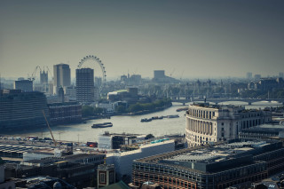 City river ferris wheel skyline - christopher wren free wallpaper