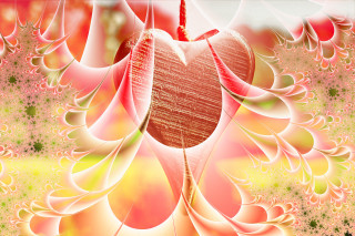 Heart flower abstract digital pink - the center free wallpaper for desktop