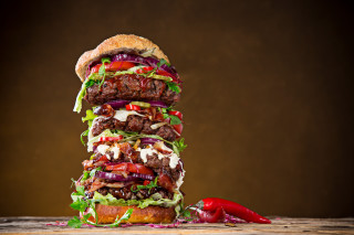 Large hamburger red pepper food - nearby free wallpaper