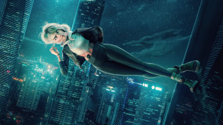 Floating couple city night retrofuturism - artstation hq free wallpaper for desktop