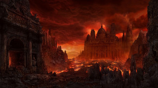 City red sky gothic matte - beksinski free wallpaper