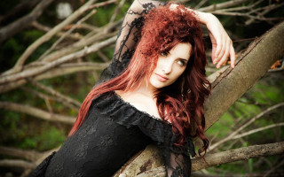 Red haired gothic woman on - evaline ness free wallpaper for desktop