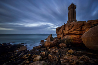 Lighthouse rocky shore cloudy sky 5 - free other wallpaper for desktop