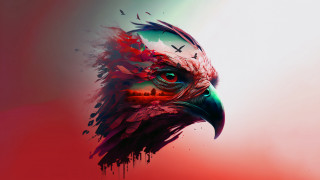 Colorful bird large beak psychedelic 2 - a colorful bird free wallpaper