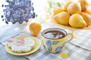 Tea plate cookies flowers fruit - ammi phillips free wallpaper
