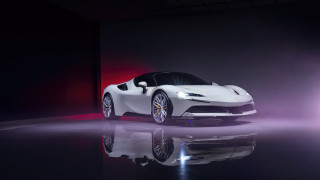 White sports car red light 2 - path free wallpaper