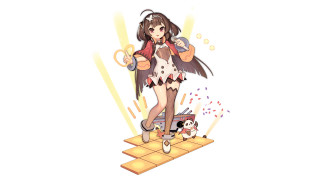 Cartoon girl dog kite platform - a kite free wallpaper