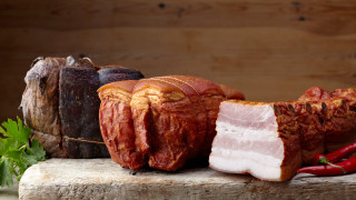 Meats vegetables wooden table still - a wooden background free wallpaper