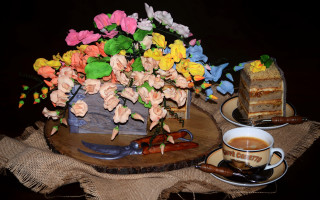 Flower cake coffee table pastel - pastel free wallpaper