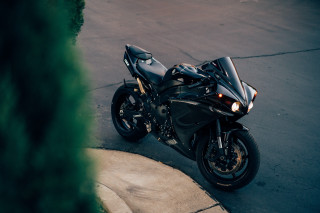 Black motorcycle road bush sidewalk - the side of a road next free wallpaper