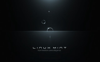 Black background light linux mint - minimalist free wallpaper