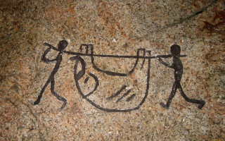 Rock people rope cave drawing - the rock free wallpaper