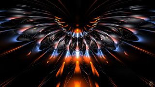 Colorful abstract fractals wing structure - fractal free wallpaper