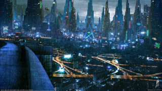 City lights traffic night matte - cedric peyravernay free wallpaper