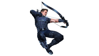 Man costume archer action pose - his hands out free wallpaper for desktop