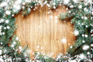 Wooden wreath snowflakes christmas fir - a wooden background free wallpaper