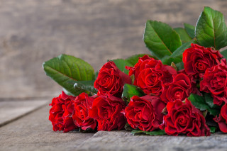 Red roses wooden surface romantic - a wooden background free wallpaper