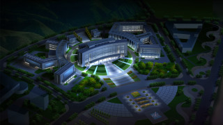 Isometric urban forest night danube - isometric view free wallpaper for desktop