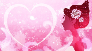 Woman flower heart frame pink - a flower free wallpaper for desktop