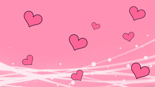 Pink background hearts bubbles flying - the bottom of the image free wallpaper