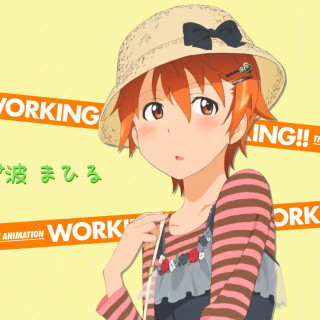 Woman hat striped shirt yellow - concept art free wallpaper for tablet