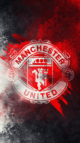 Manchester united red paint splash - a digital painting free wallpaper for mobile