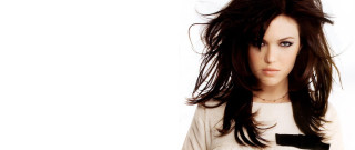 Woman long hair bowtie photorealistic - the wind free wallpaper