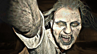 Creepy man knife bloody face - ultra realistic face free wallpaper