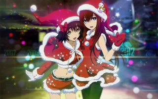 Anime girls christmas costumes hats - the other looking free wallpaper
