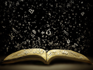 Open book letters flying black - letter free wallpaper