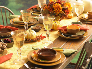 Thanksgiving fall theme table centerpiece - a candle free wallpaper