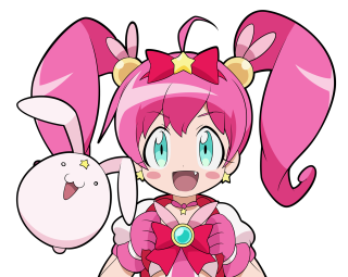 Cartoon character pink hair bunny 2 - a white rabbit free wallpaper