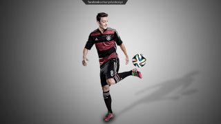 Soccer man kicking ball 3d - his foot free wallpaper