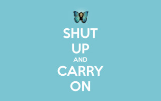 Blue background butterfly shut up - wpa free wallpaper