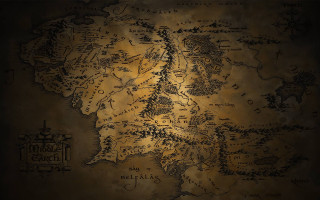 Middle earth map trees people - fantasy art free wallpaper