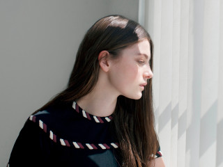 Woman long hair window blinds 2 - christen dalsgaard free wallpaper